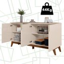 Ver imagem 3 de Balcão Buffet Bancada Sala Jantar Recife Off White com Amendoa