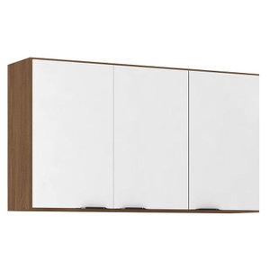 Armário Aéreo para Cozinha Firenze 3 Portas Amêndola Branco - Demóbile