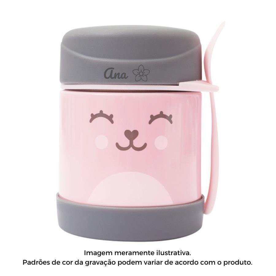 Kit Buba Garrafinha + Pote + Babador Gummy Rosa - 6