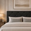 Ver imagem 2 de Cabeceira para Cama Casal Queen Estofada 1,58 ,Mts Zoe Vilajo: Suede Preto