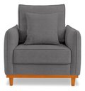 Ver imagem 3 de Kit 3 Poltronas Belga Estofada com Base de Madeira Boucle Cinza Bz Home Decor