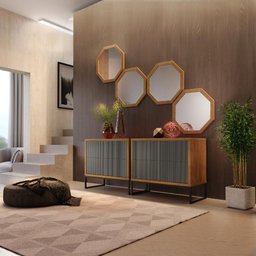 Buffet Charlote - Madeira Maciça com Gavetas em Mdf Frisado - Távoli Decor - 2