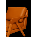 Ver imagem 4 de Kit 2 Poltronas Mona Luxo Madeira Maciça Corino Caramelo para Sala de Estar Decorativa Moderna