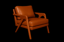 Ver imagem 2 de Kit 2 Poltronas Mona Luxo Madeira Maciça Corino Caramelo para Sala de Estar Decorativa Moderna