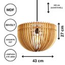 Ver imagem 3 de Luminária Teto tipo Pendente PLUTÃO MDF - Completa - Cor: Preta