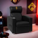 Ver imagem 1 de Poltrona Gamer Sparta com Encosto Reclinável e Carregador Usb:corino Preto/dourado