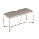 Ver imagem 3 de Banco 2 Lugares de Metal Iron com Assento Estofado Dourado