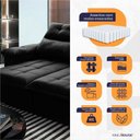 Ver imagem 2 de Sofá Retrátil Reclinável Verona 1,80m Suede Velut Preto Molas Ensacadas - King House