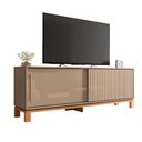Ver imagem 1 de Bancada Átomo 179,4cm para Tv até 65 com 2 Portas de Correr Ripadas Mdp Sued/freijo G11 - Gran Belo