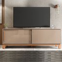 Ver imagem 2 de Bancada Átomo 179,4cm para Tv até 65 com 2 Portas de Correr Ripadas Mdp Sued/freijo G11 - Gran Belo