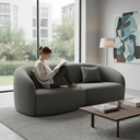 Ver imagem 4 de Sofá Sala Nuvem 210cm Conforto Premium Decorativo Orgânico:Cinza Escuro