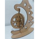 Ver imagem 1 de Arvore De Natal - Base - Decoração - MDF - Cru - Estrela Bola Natal - 27,5x22,5cm