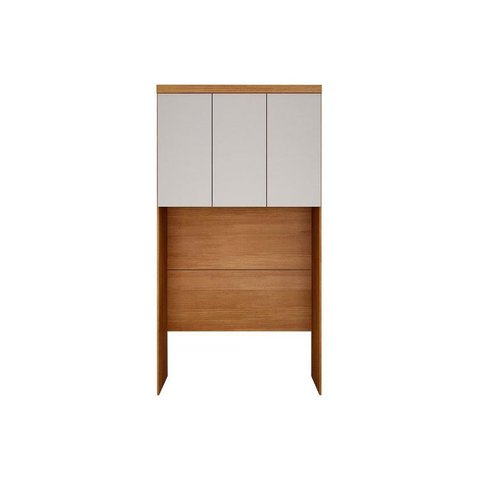 Armário Ponte Modulado Aéreo Solteiro Rizon c/ 3 Portas cor Freijó/FendiOff - Novo Horizonte