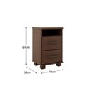 Ver imagem 7 de Kit Quarto Casal Ouro 5 Portas Cama Cômoda 2 Mesas de Cabeceira Pinus Café Finestra Móveis