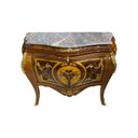 Ver imagem 5 de Cômoda Clássica Bombê de Marchetaria com 2 Gavetas com Tampo de Mármore 86x50x112cm