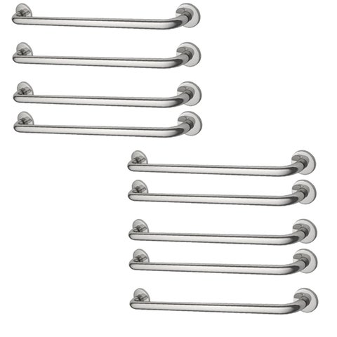 Alça de Apoio Barra 70cm Inox Kit 9 Unidades Idoso Acessibilidade Gestante Deficiente Segurança Anti