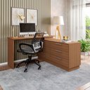 Ver imagem 3 de Mesa Escrivaninha com Cômoda Rocher 6 Gavetas Freijó - Pnr Móveis