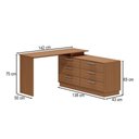 Ver imagem 2 de Mesa Escrivaninha com Cômoda Rocher 6 Gavetas Freijó - Pnr Móveis