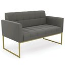 Ver imagem 1 de Sofá Namoradeira Base Industrial Dourado Ana Suede Grafite - Ibiza