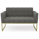 Ver imagem 6 de Sofá Namoradeira Base Industrial Dourado Ana Suede Grafite - Ibiza