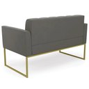 Ver imagem 7 de Sofá Namoradeira Base Industrial Dourado Ana Suede Grafite - Ibiza