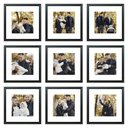Ver imagem 2 de Kit Quadro Porta Retrato 32X32 - Foto 20X20 - Paspatur Branco:Moldura Preta/Kit com 9 Unidades