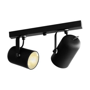 Luminária Teto Trilho 2 Spots Direcionáveis Luxo Preto 1272