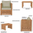Ver imagem 2 de Mesa e 4 Poltronas Madri Corda Náutica Estofado 7 Trama Terra Cota