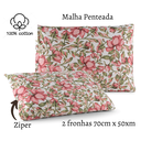 Ver imagem 2 de Par de Fronha Estampada Malha 100% Algodão C/ Zíper:est Rosa