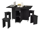 Ver imagem 2 de Mesa De Jantar Jade Dobravél Apartamento Lazer 120 Cm -100% MDF -Multifuncional - Preto