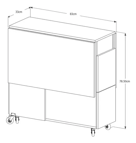 Mesa De Jantar Jade Dobravél Apartamento Lazer 120 Cm -100% MDF -Multifuncional - Preto - 6