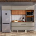 Ver imagem 1 de Cozinha Completa Modulada 270cm x 218,5cm Aéreo Rpd Tq 4 Peças Proença Bege/Nogueira/Nude Prime