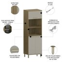 Ver imagem 5 de Paneleiro de Cozinha Torre Quente 70cm Nádia Mocca/avelã L01 - Mpozenato