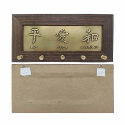 Quadro Porta Chaves Feng Shui Paz, Amor e Harmonia 27cm - 5