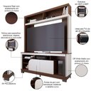 Ver imagem 3 de Estante Painel para TV 65 pol 160cm Doman C04 Nogueria Real Off White Matte - Lyam Decor