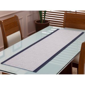 Caminho de Mesa Trilho Retangular Estampado 1,40 X 0,45 4 /6 Lugares Cozinha Sala Jantar Arabesco