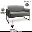 Ver imagem 6 de Conjunto Namoradeira e Poltrona Decorativa Isabella Base Industrial Linho Grafite/Preto - Gran Belo