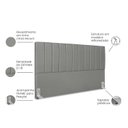 Ver imagem 3 de Cabeceira Estofada King Carla 195cm Linho Cinza-escuro