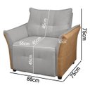 Ver imagem 4 de Cadeira Decorativa Poltrona Boston para Sala Bouclé e Corino:cinza Claro