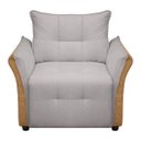 Ver imagem 6 de Cadeira Decorativa Poltrona Boston para Sala Bouclé e Corino:cinza Claro