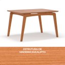 Ver imagem 4 de Mesa de Jantar com 2 Cadeiras Ravi Nature Linho Preto Base de Madeira