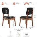 Ver imagem 6 de Mesa de Jantar com 2 Cadeiras Ravi Nature Linho Preto Base de Madeira