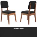 Ver imagem 3 de Mesa de Jantar com 2 Cadeiras Ravi Nature Linho Preto Base de Madeira