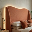 Ver imagem 2 de Cabeceira Cama Casal Petala 160cm Orgânica Curva Bouclê Terracota - Montanari's Decor