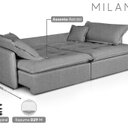 Ver imagem 4 de Sofá Retrátil e Reclinável 260cm Linho Milano Cinza Grafite