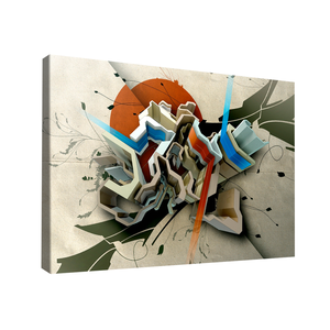 Quadro Ilustração Abstrata Multicolorida -- BR ARTES Pequeno 60x40