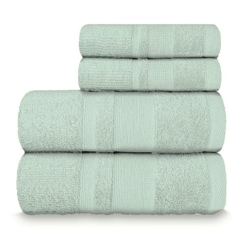 Jogo de Toalha Banhão Master 100% Algodão 4 Peças Gramatura 550 Verde Ice