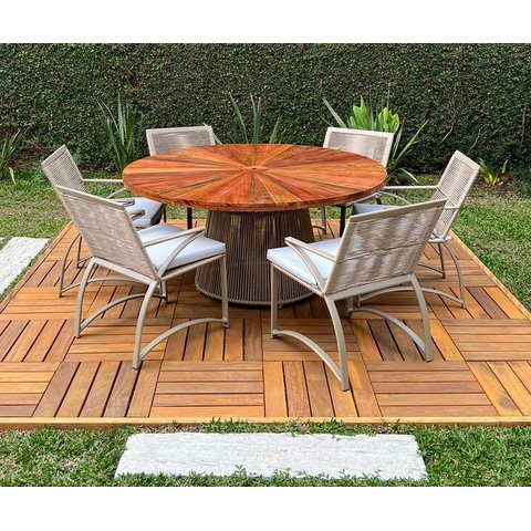 Conjunto Jequitibá em Corda Náutica - 6 Cadeiras + 1 Mesa