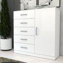 Ver imagem 3 de Cômoda Flórida Avanti 5 Gavetas 1 Porta Branco - Panorama Móveis