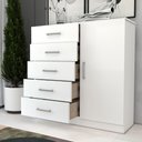 Ver imagem 2 de Cômoda Flórida Avanti 5 Gavetas 1 Porta Branco - Panorama Móveis